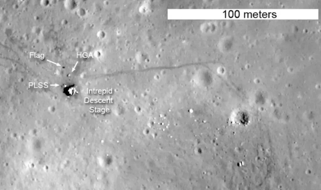 LRO has captured images depicting the shadows of three Moon-based flags. (Nasa)